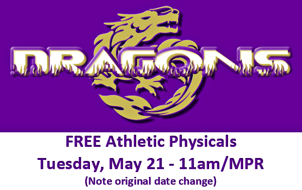 Athletic Physicals Tuesday, May 21