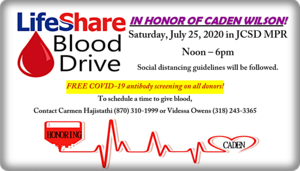 Let's give blood in honor of Caden!