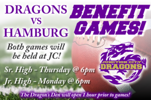 Sr. & Jr. Dragons to host Benefit Games! Admission $4
