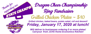 Grilled Chicken Plates on Friday, January 17!